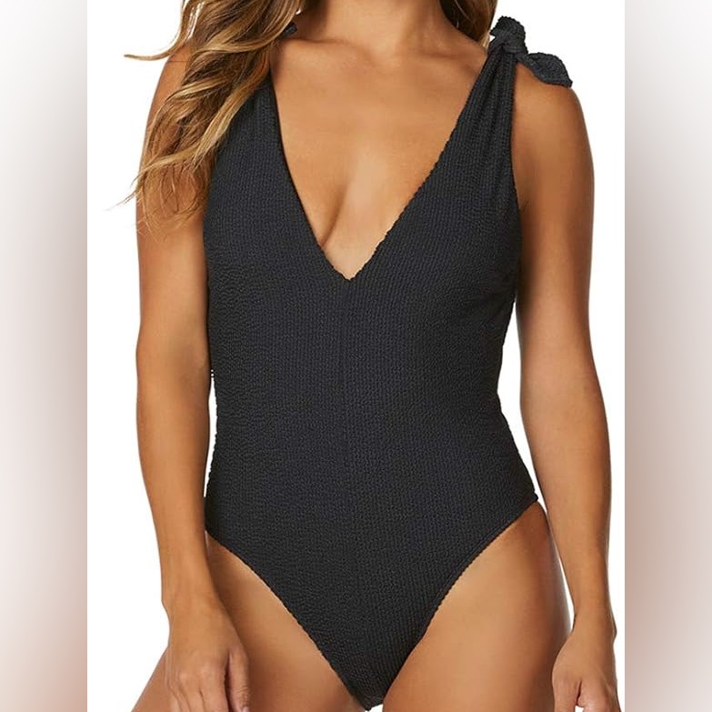 Radio Fiji Santa Fe Shoshanna Bow One-Piece Black